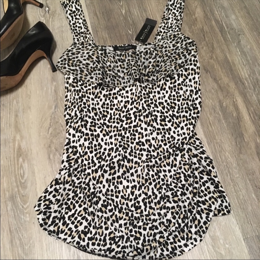 NWT WHBM Cheetah Print Cami Top Sz M